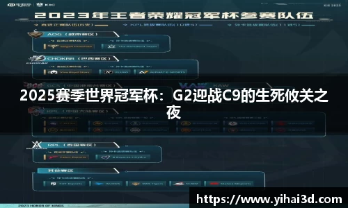 2025赛季世界冠军杯：G2迎战C9的生死攸关之夜