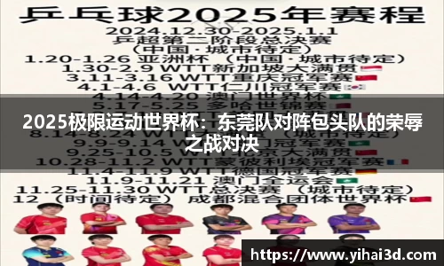 2025极限运动世界杯：东莞队对阵包头队的荣辱之战对决